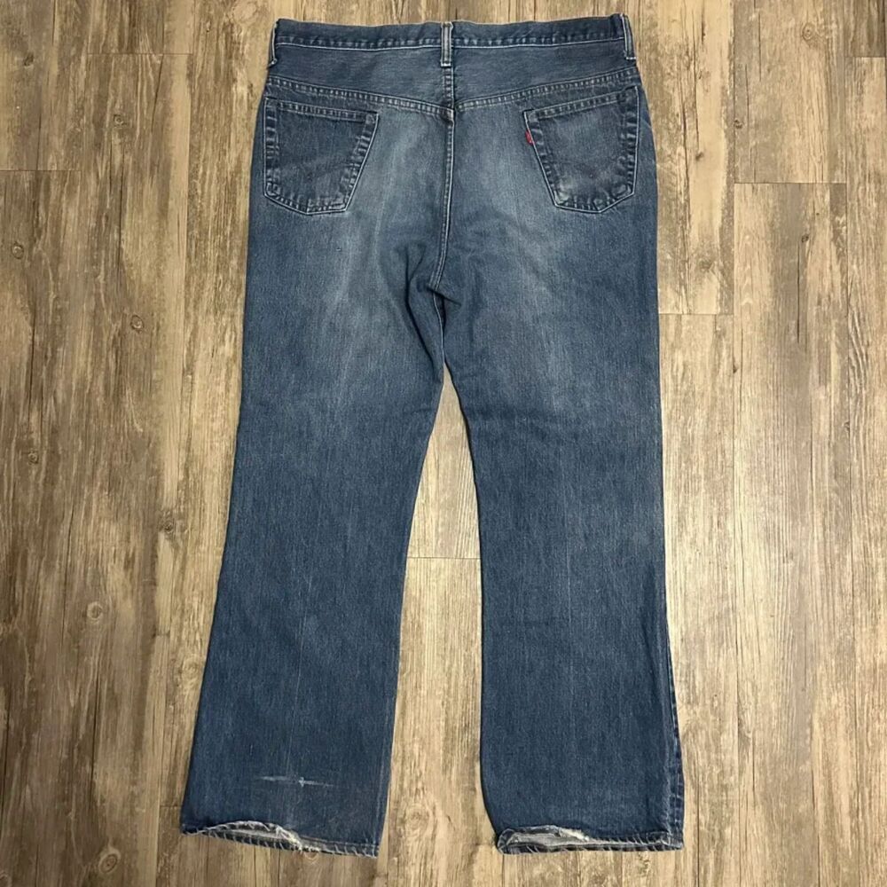 Vintage 70s Levi's Big E 517 0217 #8 Stamp Denim Jeans Size 40x31